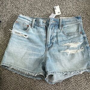 American Eagle Outfitters Blue Jean Shorts Distressed High-Waisted